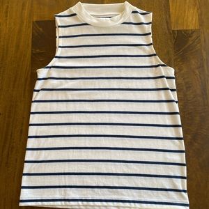 Madewell mock neck striped tank top